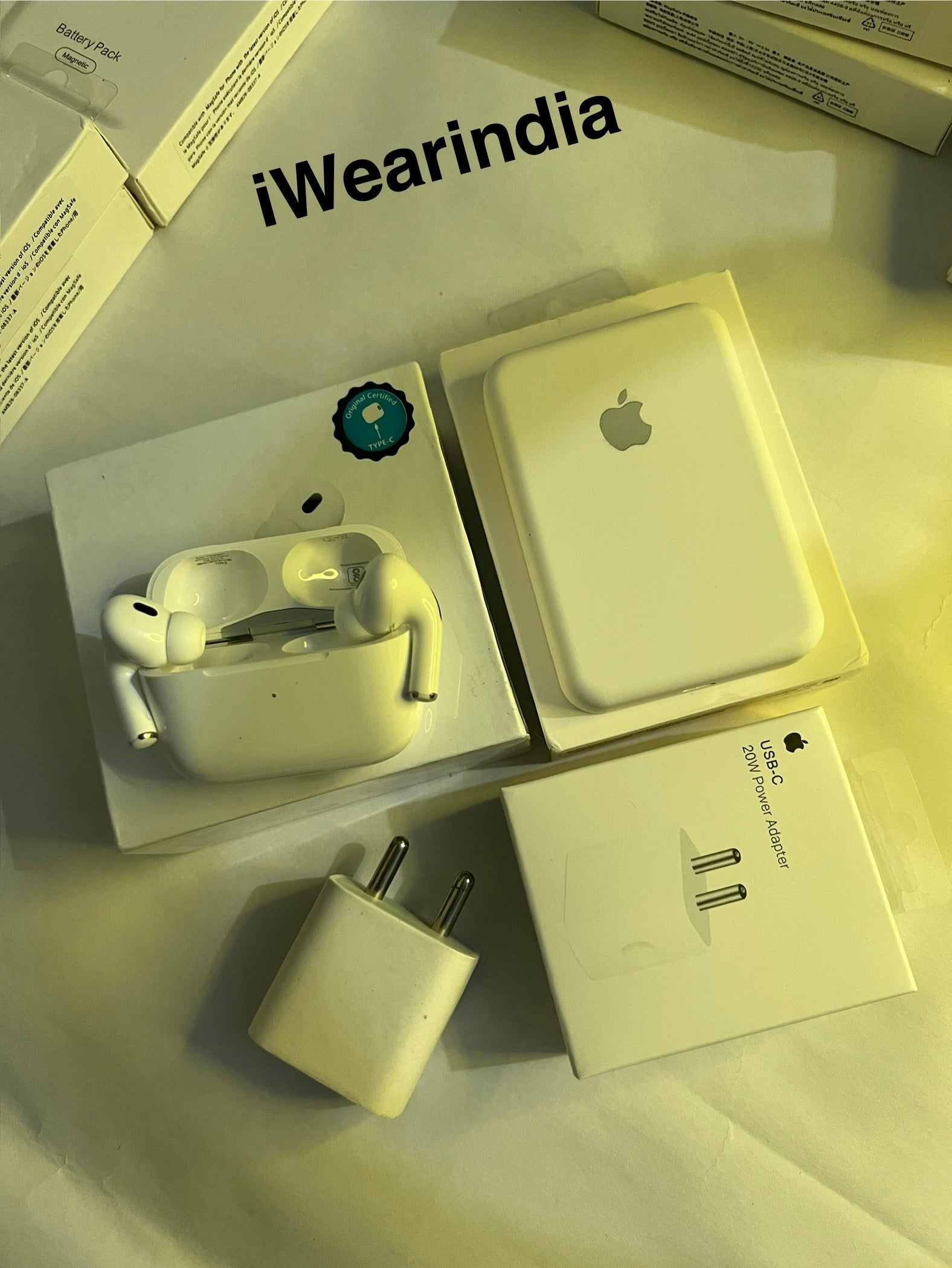Combo offer :- AirPods Pro 2nd Generation with iWear Magsafe Battery Pack &  20w Adapter (With 6 Months Warranty)